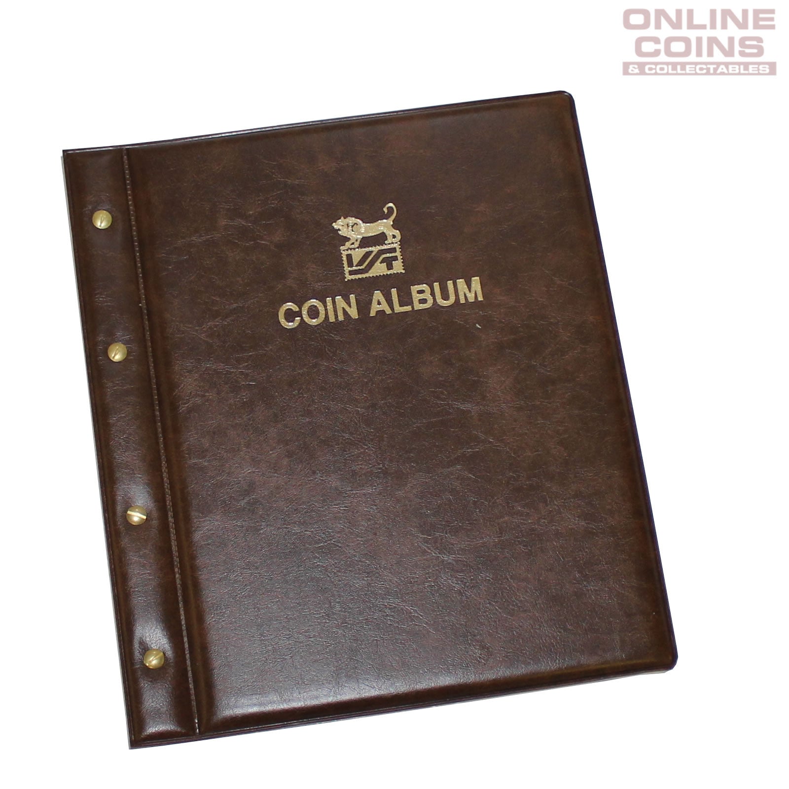 VST Coin Album Padded leatherette Cover Including 6 Coin Album Pages - BROWN